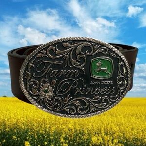 John Deere Farm Princess Buckle & Leather Belt